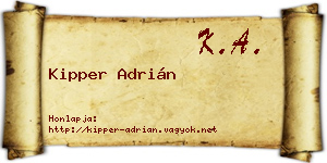 Kipper Adrián névjegykártya
